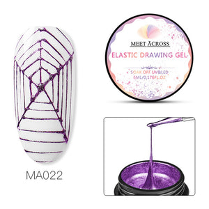 MEET ACROSS 5ml Nail Spider Gel Painting Creative Nail Art UV Gel Wire Drawing Elasticity Point Line Soak Off Gel Spider Varnish