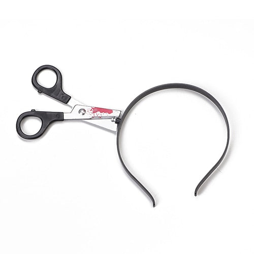 2019 Halloween Three-Dimensional Hair Accessories Tidy Simulation Toy Plastic Head Knives Scissors Halloween Decoration Props