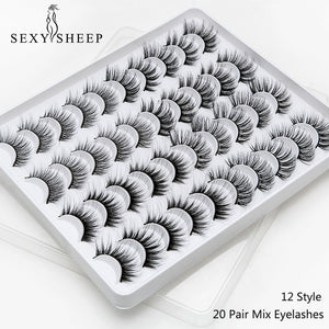 SEXYSHEEP 2/8/20 pairs 15-20mm natural 3D false eyelashes fake lashes makeup kit Mink Lashes extension mink eyelashes maquiagem