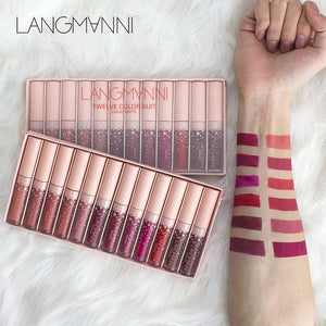 Cellacity matte Lipstick Set 12pcs/lot Waterproof Nutritious Velvet lip stick Red Tint Nude batom women fashion lips makeup set