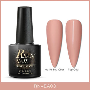 RBAN NAIL 60 Colors Matte UV Gel Nail Polish 8ml Pure Nail Color Need Matte Top Coat Soak Off Nail Art Gel Varnish Manicure