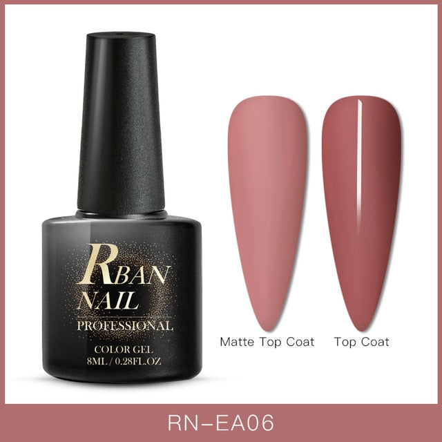 RBAN NAIL 60 Colors Matte UV Gel Nail Polish 8ml Pure Nail Color Need Matte Top Coat Soak Off Nail Art Gel Varnish Manicure