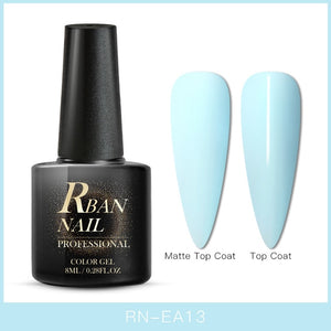 RBAN NAIL 60 Colors Matte UV Gel Nail Polish 8ml Pure Nail Color Need Matte Top Coat Soak Off Nail Art Gel Varnish Manicure