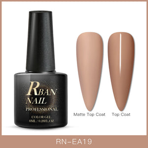 RBAN NAIL 60 Colors Matte UV Gel Nail Polish 8ml Pure Nail Color Need Matte Top Coat Soak Off Nail Art Gel Varnish Manicure