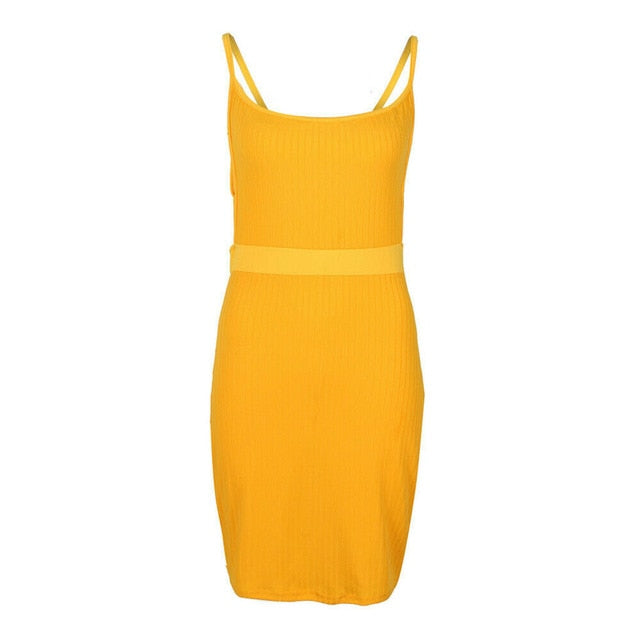 Fashion women bandage bodycon square collar sleeveless strap dress ladies evening club party short mini dress