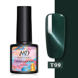 MAD DOLL 8ml Blinking Cat Eye Gel Nail Polish Soak Off Nail Art Gel Polish Magnicure Nail Gel Cat Eye UV Gel Varnish