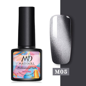 MAD DOLL 8ml Blinking Cat Eye Gel Nail Polish Soak Off Nail Art Gel Polish Magnicure Nail Gel Cat Eye UV Gel Varnish