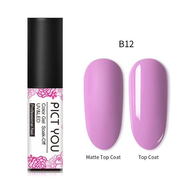 PICT YOU 5m Matte UV Nail Gel Polish Pink Black 45 Colors Nail Art Gel Polish Matte Top Coat Soak Off Gel Laquer Varnish Lacquer