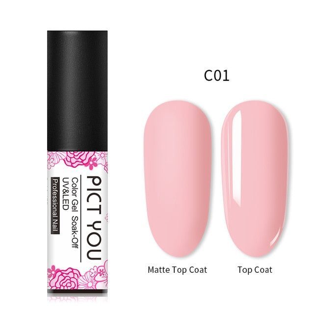 PICT YOU 5m Matte UV Nail Gel Polish Pink Black 45 Colors Nail Art Gel Polish Matte Top Coat Soak Off Gel Laquer Varnish Lacquer