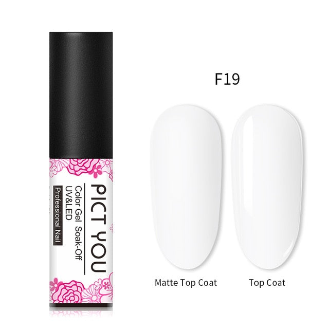 PICT YOU 5m Matte UV Nail Gel Polish Pink Black 45 Colors Nail Art Gel Polish Matte Top Coat Soak Off Gel Laquer Varnish Lacquer