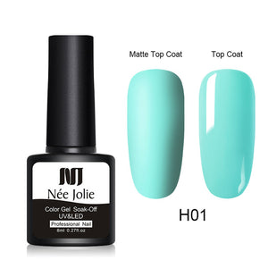 NEE JOLIE 8ml Gel Polish UV LED Nail Varnish Colorful Pink Blue Gel Lacquer Semi Permanent Gel Paint Nail Art DIY Design Tool