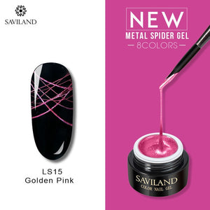 SAVILAND Metallic Spider Gel Nail Polish 6ml Wire Drawing Nail Gel Metallic Mirror Effect Painting Nails for Pulling Line