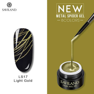 SAVILAND Metallic Spider Gel Nail Polish 6ml Wire Drawing Nail Gel Metallic Mirror Effect Painting Nails for Pulling Line