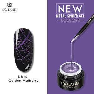 SAVILAND Metallic Spider Gel Nail Polish 6ml Wire Drawing Nail Gel Metallic Mirror Effect Painting Nails for Pulling Line