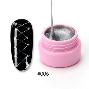 SAVILAND Metallic Spider Gel Nail Polish 6ml Wire Drawing Nail Gel Metallic Mirror Effect Painting Nails for Pulling Line