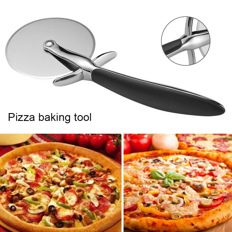 Pizza Cutter Wheel Round Sharp Zinc Alloy Blades Pizza Slicer Kitchen Tool with Thickening Handle FPing