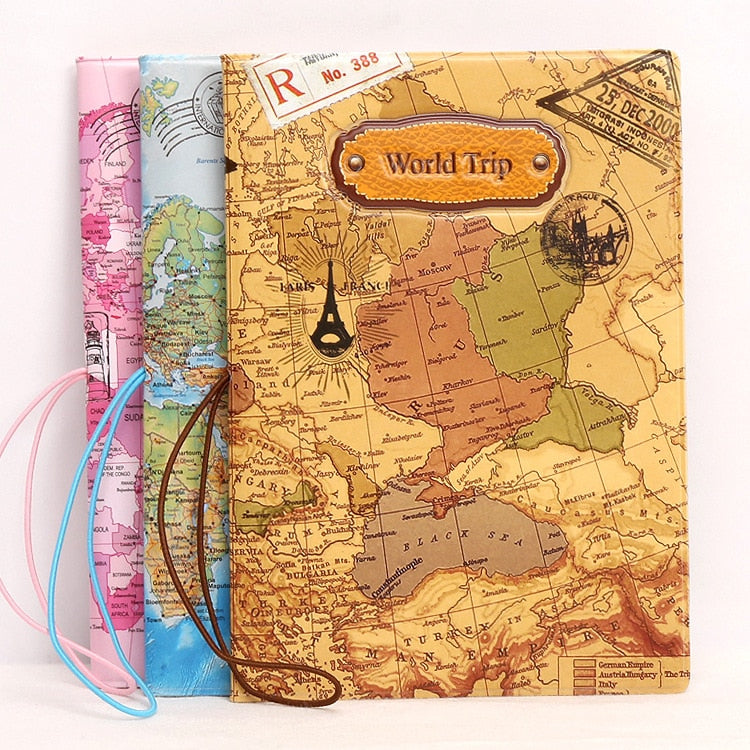 Hot Overseas travel accessories passport cover, luggage accessories passport card- 3 style map for choose