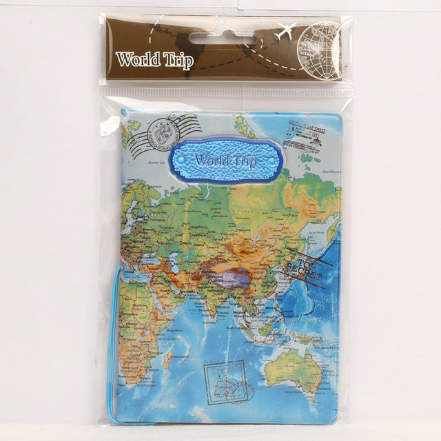 Hot Overseas travel accessories passport cover, luggage accessories passport card- 3 style map for choose