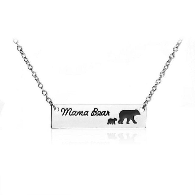 Fashion Charm Women Necklace Jewelry "Mama Bear" Necklace A Mother Bear and a group of Baby Bear 1-6 Style Pendant Necklace