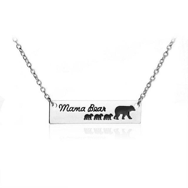 Fashion Charm Women Necklace Jewelry "Mama Bear" Necklace A Mother Bear and a group of Baby Bear 1-6 Style Pendant Necklace