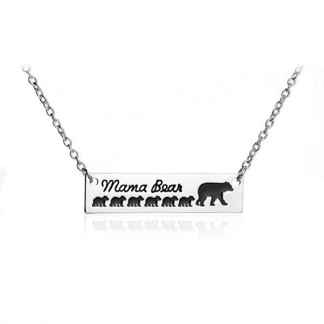 Fashion Charm Women Necklace Jewelry "Mama Bear" Necklace A Mother Bear and a group of Baby Bear 1-6 Style Pendant Necklace