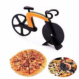 Bicycle Pizza Cutter Wheel Stainless Steel Plastic Bike Roller Pizza Chopper Slicer Kitchen Gadget E2S