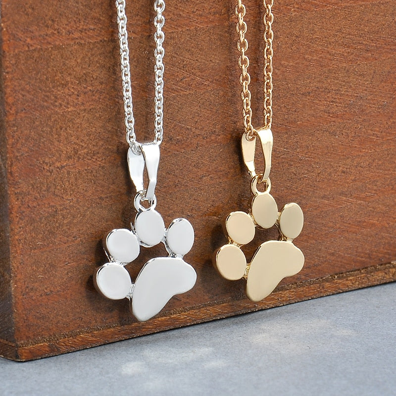 Fashion Cute Pets Dogs Footprints Paw Chain Pendant Necklace Necklaces & Pendants Jewelry for Women Sweater necklace