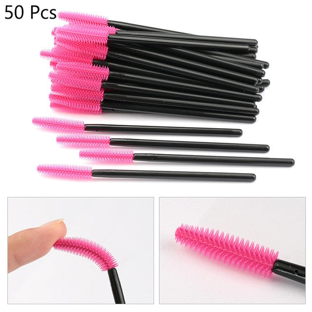 HMQ Disposable Silicone Gel Eyelash Brush Comb Mascara Wands Eye Lashes Extension Tool Professional Beauty Makeup Tool For Women