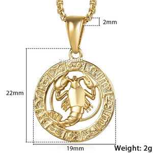 Men's Women's 12 Horoscope Zodiac Sign Gold Pendant Necklace Aries Leo Wholesale Dropshipping 12 Constellations Jewelry GPM24