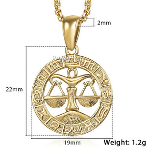 Men's Women's 12 Horoscope Zodiac Sign Gold Pendant Necklace Aries Leo Wholesale Dropshipping 12 Constellations Jewelry GPM24