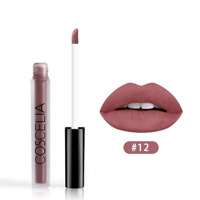 COSCELIA 15 Colors Waterproof Matte Lipstick Red Lip Long Lasting Lipstick Matte For Makeup Red Lip Matte Long Lasting Gift