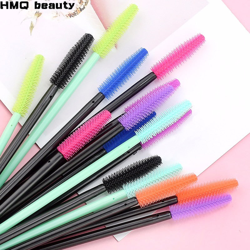 HMQ Disposable Silicone Gel Eyelash Brush Comb Mascara Wands Eye Lashes Extension Tool Professional Beauty Makeup Tool For Women