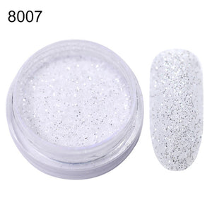 Gradient Shiny Nail Glitter Set Powder Laser Sparkly Manicure Nail Art Chrome Pigment Silver DIY Nail Art Decoration Kit