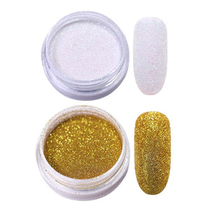 Gradient Shiny Nail Glitter Set Powder Laser Sparkly Manicure Nail Art Chrome Pigment Silver DIY Nail Art Decoration Kit