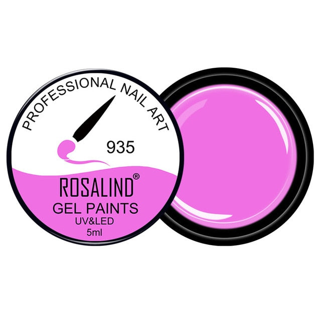 ROSALIND 5ML Painting Gel Varnish 142 Colors Gel Nail Polish Set For Manicure DIY Top Base Coat Hybird Design Of Nail Art Primer