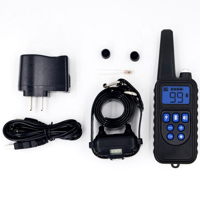 Remote Control Waterproof Dog Training Electric Shock Collar Rechargeable Adjustable Levels