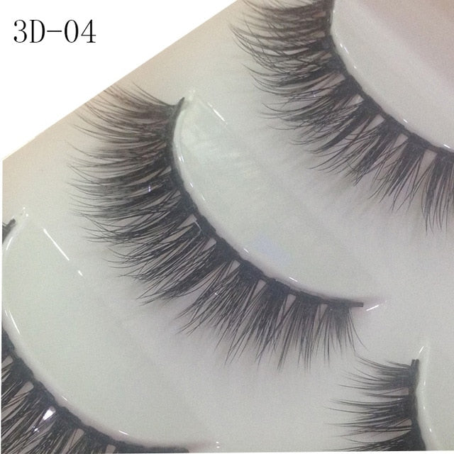 HBZGTLAD 5 Pairs 3D Handmade Fake Eyelashes Natural Long Thick Daily Makeup Thick Cross Eyelashes Eye Lashes