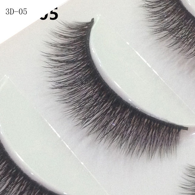 HBZGTLAD 5 Pairs 3D Handmade Fake Eyelashes Natural Long Thick Daily Makeup Thick Cross Eyelashes Eye Lashes