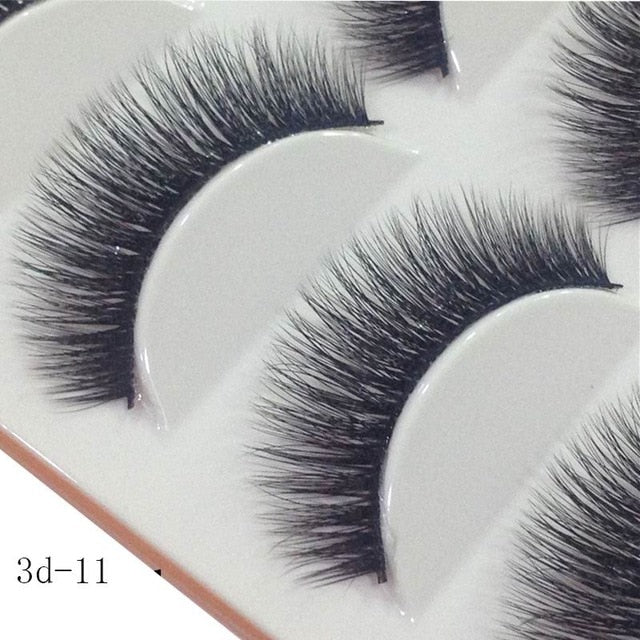 HBZGTLAD 5 Pairs 3D Handmade Fake Eyelashes Natural Long Thick Daily Makeup Thick Cross Eyelashes Eye Lashes