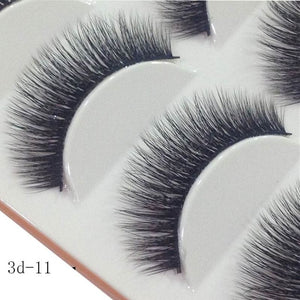 HBZGTLAD 5 Pairs 3D Handmade Fake Eyelashes Natural Long Thick Daily Makeup Thick Cross Eyelashes Eye Lashes