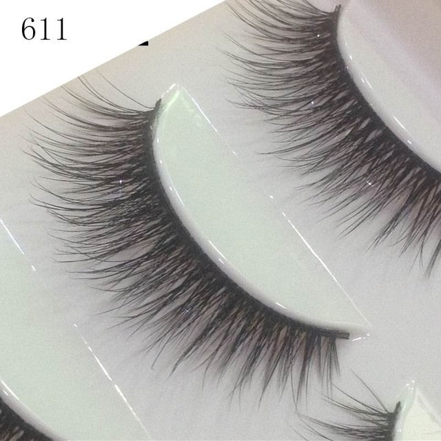 HBZGTLAD 5 Pairs 3D Handmade Fake Eyelashes Natural Long Thick Daily Makeup Thick Cross Eyelashes Eye Lashes