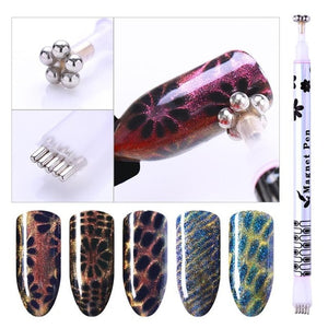 12 Styles Cat Eye Gel Magnetic Board Thick Strong Magnet Stick for UV Gel Polish Manicure Nail Art Tool