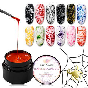 MEET ACROSS 5ml Nail Spider Gel Painting Creative Nail Art UV Gel Wire Drawing Elasticity Point Line Soak Off Gel Spider Varnish