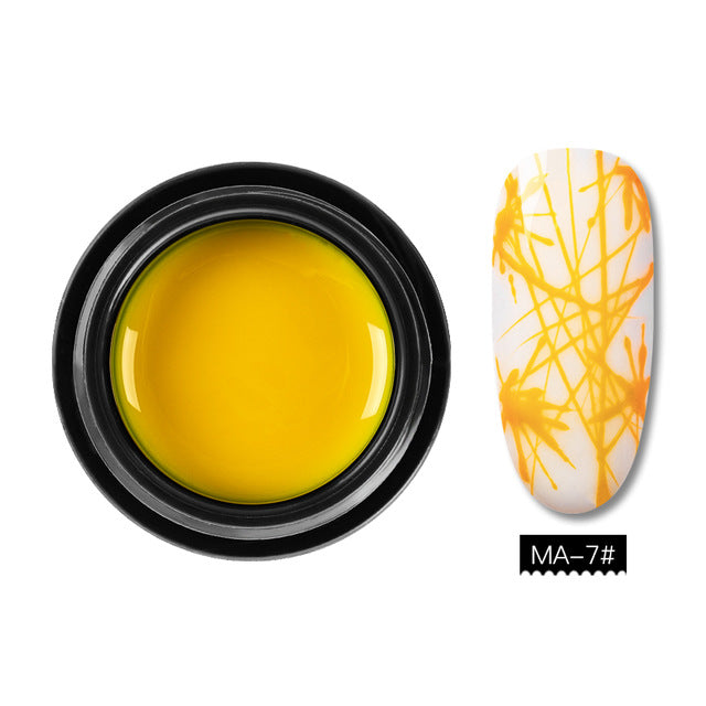 MEET ACROSS 5ml Nail Spider Gel Painting Creative Nail Art UV Gel Wire Drawing Elasticity Point Line Soak Off Gel Spider Varnish