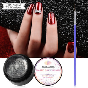 MEET ACROSS 5ml Nail Spider Gel Painting Creative Nail Art UV Gel Wire Drawing Elasticity Point Line Soak Off Gel Spider Varnish