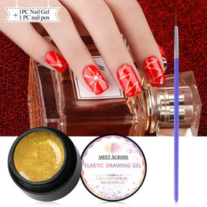 MEET ACROSS 5ml Nail Spider Gel Painting Creative Nail Art UV Gel Wire Drawing Elasticity Point Line Soak Off Gel Spider Varnish