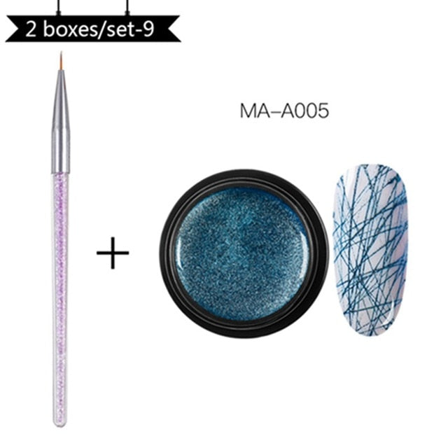 MEET ACROSS 5ml Nail Spider Gel Painting Creative Nail Art UV Gel Wire Drawing Elasticity Point Line Soak Off Gel Spider Varnish