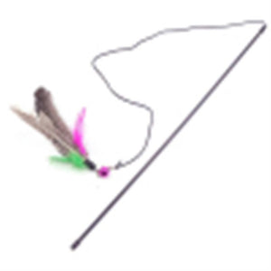 Cat Interactive Toy Stick Feather Wand With Small Bell Mouse Cage