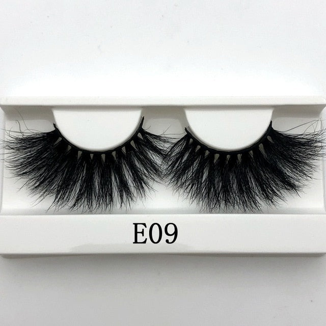 Mikiwi 25mm False Eyelashes Wholesale Thick Strip 25mm 3D Mink Lashes Custom Packaging Label Makeup Dramatic Long Mink Lashes