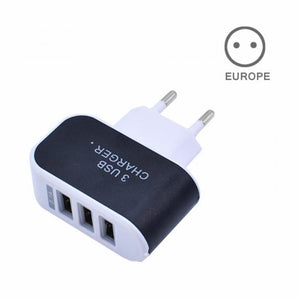 EU/US Plug Charger Station 3 Port USB Charge Charger Travel AC Power Chargers Adapter For Travel Accessories